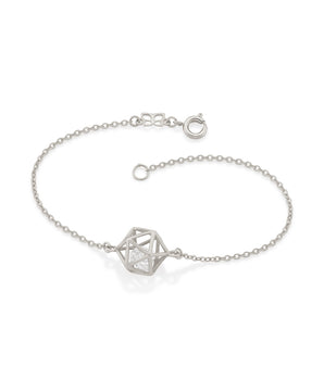 RHODIUM PLATED BRACELET WITH ZIRCONIA