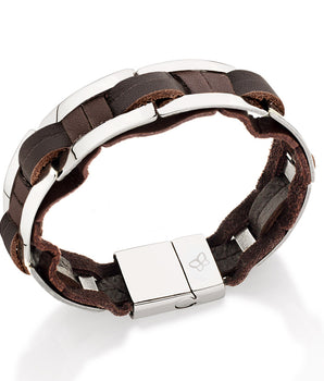 BRACELET LEATHER AND STEEL.
