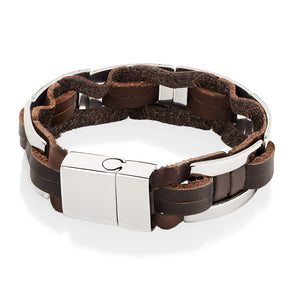 BRACELET LEATHER AND STEEL.