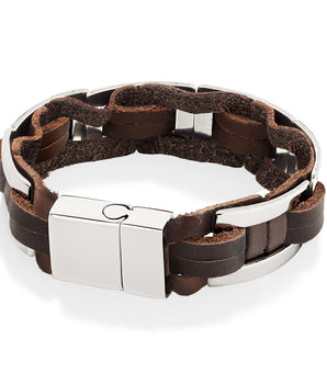 BRACELET LEATHER AND STEEL.