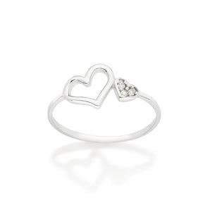 PLATINUM HEART SKINNY RING