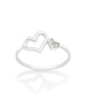 PLATINUM HEART SKINNY RING