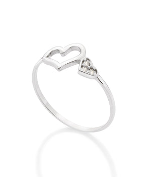 PLATINUM HEART SKINNY RING