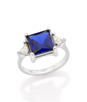 PLATINUM BLUE SQUARE RING