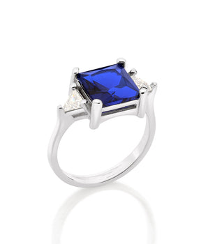 PLATINUM BLUE SQUARE RING