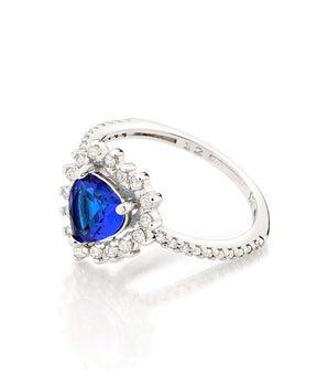 PLATINUM RING WITH CRYSTAL AND ZIRCONIA