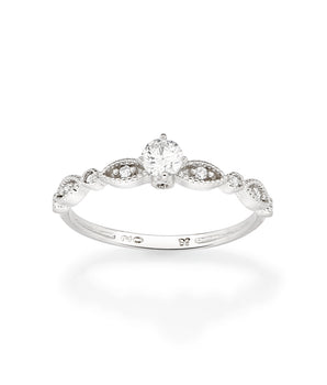 PLATINUM PLATED SOLITARY RING