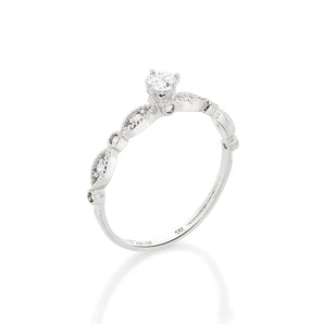 PLATINUM PLATED SOLITARY RING