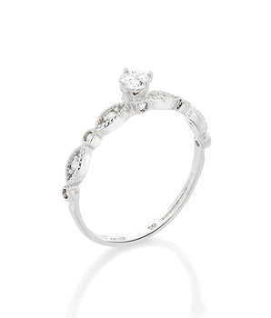 PLATINUM PLATED SOLITARY RING