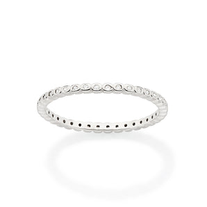 PLATINUM MINI STUDDED SKINNY RING