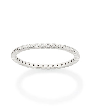 PLATINUM MINI STUDDED SKINNY RING
