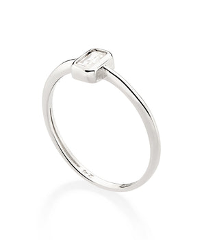 PLATINUM SMALL PIECE OF LOVE SOLITAIRE RING IN WHITE
