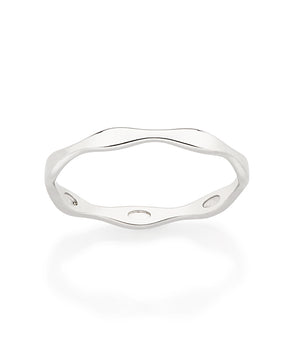 PLATINUM WAVED SKINNY RING
