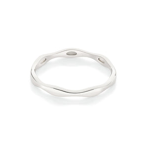 PLATINUM WAVED SKINNY RING