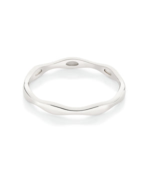 PLATINUM WAVED SKINNY RING