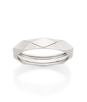 PLATINUM GEOMETRIC WEDDING BAND