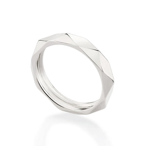 PLATINUM GEOMETRIC WEDDING BAND
