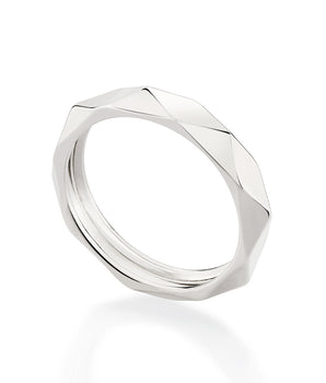 PLATINUM GEOMETRIC WEDDING BAND