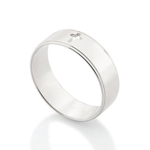 PLATINUM MEN'S CROSS RING