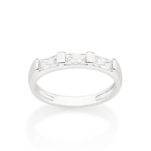 PLATINUM GLISTENING MORNING RING IN WHITE