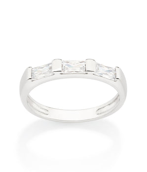 PLATINUM GLISTENING MORNING RING IN WHITE