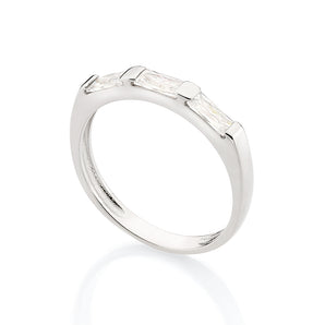PLATINUM GLISTENING MORNING RING IN WHITE