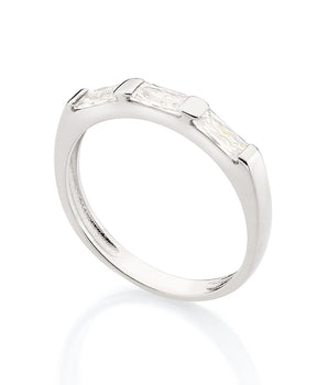 PLATINUM GLISTENING MORNING RING IN WHITE