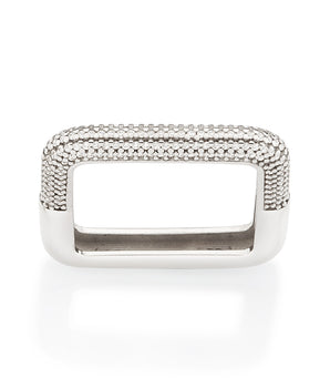 PLATINUM SQUARE STUDDED RING