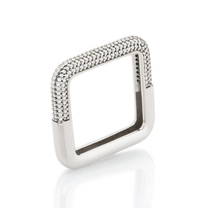 PLATINUM SQUARE STUDDED RING