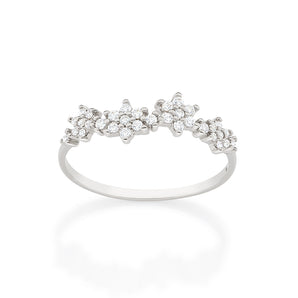 PLATINUM GARDEN FLOWERS SKINNY RING