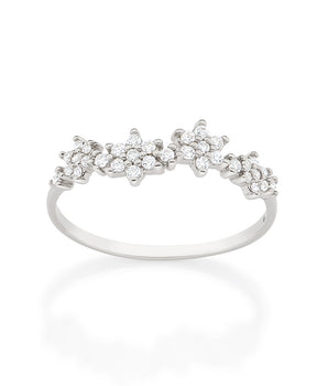 PLATINUM GARDEN FLOWERS SKINNY RING