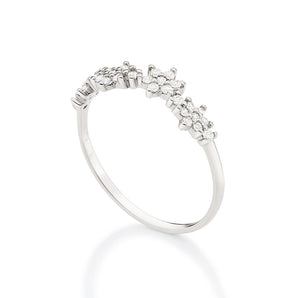 PLATINUM GARDEN FLOWERS SKINNY RING
