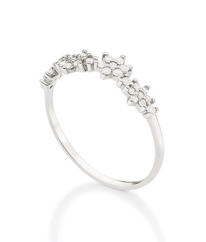 PLATINUM GARDEN FLOWERS SKINNY RING