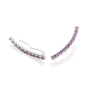 PLATINUM LUXURY EAR CUFF IN PURPLE