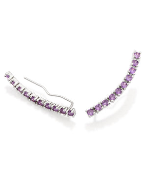 PLATINUM LUXURY EAR CUFF IN PURPLE