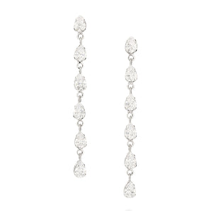 PLATINUM WHITE CELEBRATION DANGLY EARRING