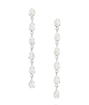 PLATINUM WHITE CELEBRATION DANGLY EARRING