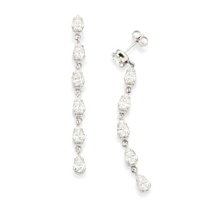 PLATINUM WHITE CELEBRATION DANGLY EARRING