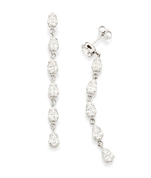 PLATINUM WHITE CELEBRATION DANGLY EARRING