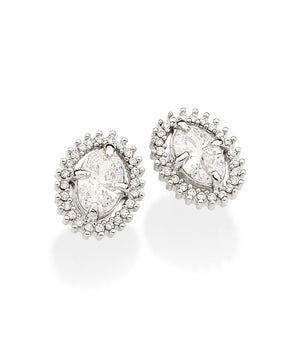 PLATINUM TOGETHER AGAIN STUD EARRINGS IN WHITE