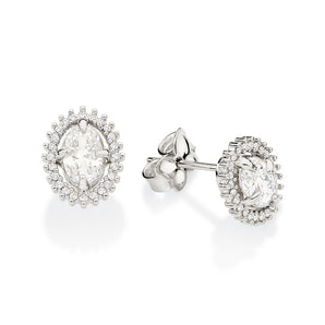 PLATINUM TOGETHER AGAIN STUD EARRINGS IN WHITE