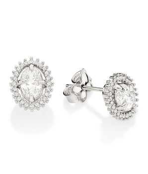 PLATINUM TOGETHER AGAIN STUD EARRINGS IN WHITE