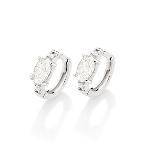PLATINUM SHINE BRIGHT HUGGIE EARRINGS
