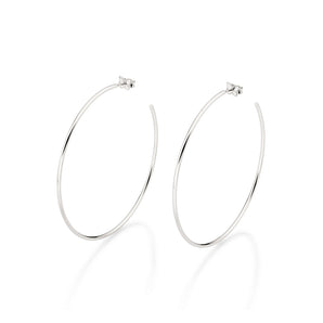 PLATINUM PLATED HALF RING EARRING