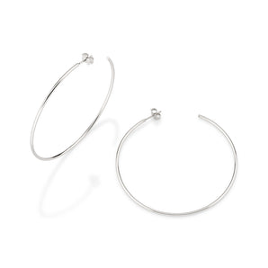 PLATINUM PLATED HALF RING EARRING