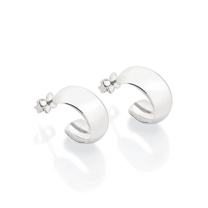 PLATINUM PLATED HALF RING EARRING