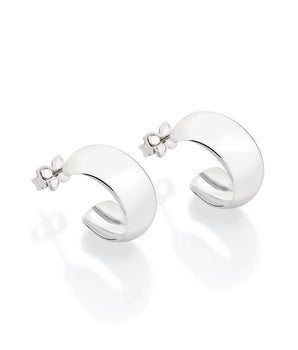 PLATINUM PLATED HALF RING EARRING