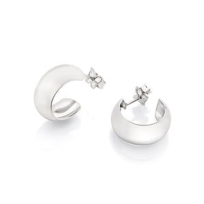 PLATINUM PLATED HALF RING EARRING