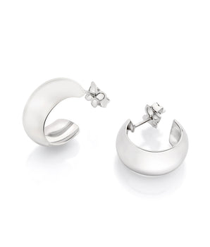 PLATINUM PLATED HALF RING EARRING