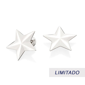PLATINUM STAR MAXI BUTTON EARRINGS